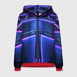 Толстовка-худи мужская Неоновая световая конструкция, цвет: 3D-красный