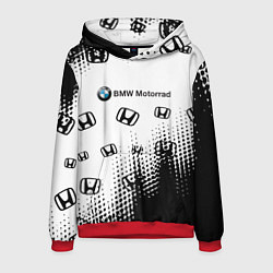 Толстовка-худи мужская BMW x honda pattern, цвет: 3D-красный