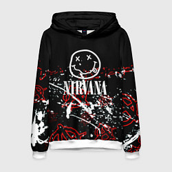 Толстовка-худи мужская Nirvana анархия, цвет: 3D-белый