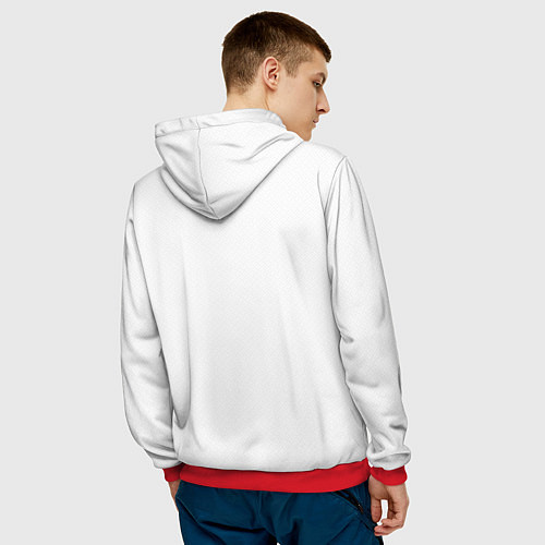 Мужская толстовка Психотерапия зайчик мем / 3D-Красный – фото 4