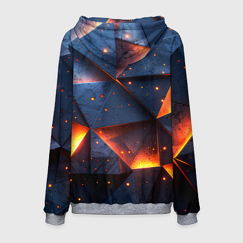 Мужская толстовка Геометрический рендер с эффектом свечения / 3D-Меланж – фото 2