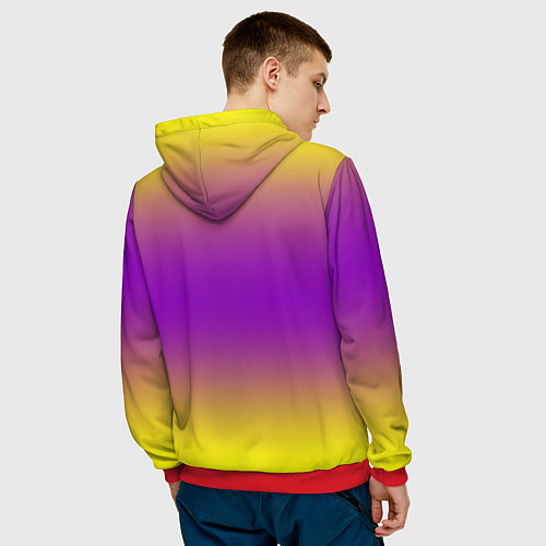 Мужская толстовка Градиент текстура абстракция / 3D-Красный – фото 4