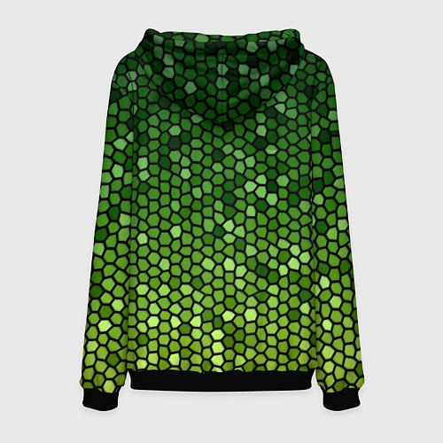 Мужская толстовка Мозаика под зеленую змею / 3D-Черный – фото 2