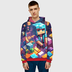 Толстовка-худи мужская Minecraft 2 0, цвет: 3D-красный — фото 2