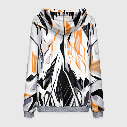 Мужская толстовка Чёрно-жёлтая абстракция на белом фоне / 3D-Меланж – фото 2