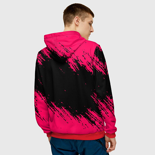 Мужская толстовка Quake розовые краски / 3D-Красный – фото 4