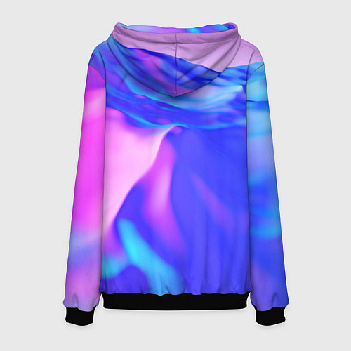 Мужская толстовка Неоновая текстура абстракция / 3D-Черный – фото 2