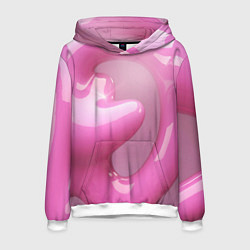 Толстовка-худи мужская Розовые краски абстракция, цвет: 3D-белый