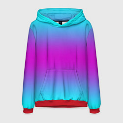 Толстовка-худи мужская Градиент неоновые цвета, цвет: 3D-красный