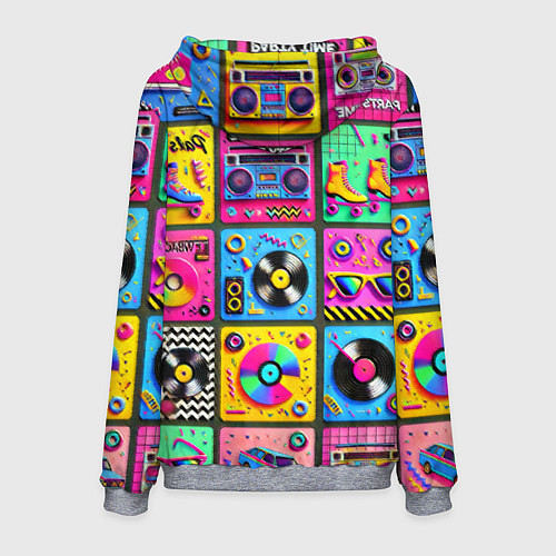Мужская толстовка Вибрации 90-х вечеринка в стиле ретро / 3D-Меланж – фото 2