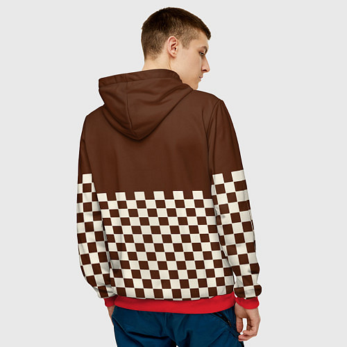 Мужская толстовка Квейк ретро паттерн / 3D-Красный – фото 4