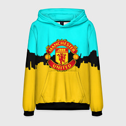 Толстовка-худи мужская Манчестер Юнайтед текстура, цвет: 3D-черный