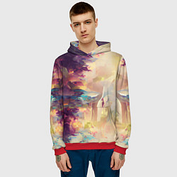 Толстовка-худи мужская Слияние цветов, цвет: 3D-красный — фото 2