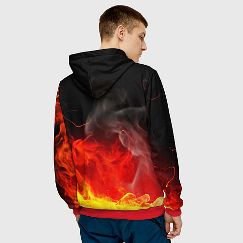 Мужская толстовка Horizon: Zero Dawn fire / 3D-Красный – фото 4