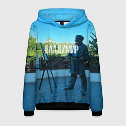 Толстовка-худи мужская Город Владимир, цвет: 3D-черный