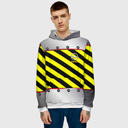 Толстовка-худи мужская Opel линии, цвет: 3D-белый — фото 2