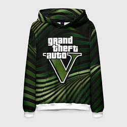 Толстовка-худи мужская Grand Theft Auto V - logo, цвет: 3D-белый