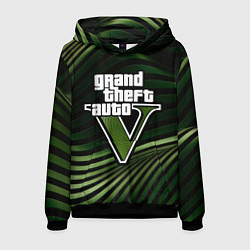 Толстовка-худи мужская Grand Theft Auto V - logo, цвет: 3D-черный