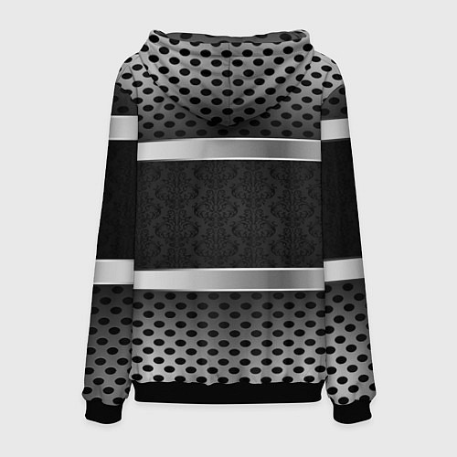 Мужская толстовка Герб РФ текстура карбон / 3D-Черный – фото 2