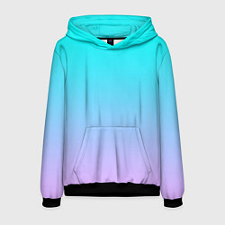 Толстовка-худи мужская Неоновые разводы градиента, цвет: 3D-черный