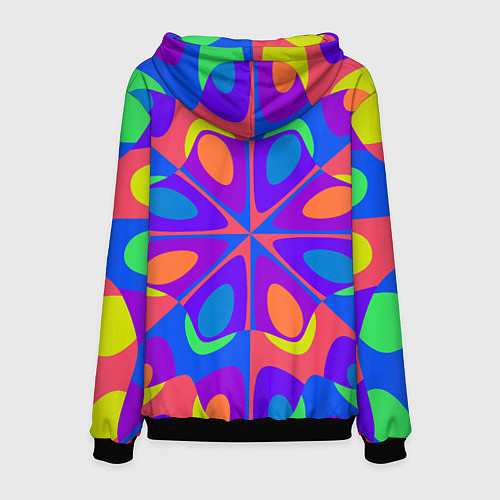 Мужская толстовка Оптический узор красочная мозаика / 3D-Черный – фото 2