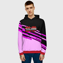Толстовка-худи мужская Tekken pink line, цвет: 3D-красный — фото 2