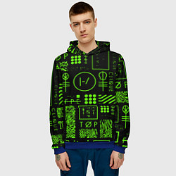 Толстовка-худи мужская Twenty one pilots neon, цвет: 3D-синий — фото 2