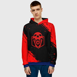 Толстовка-худи мужская Rainbow six краски полосы, цвет: 3D-синий — фото 2