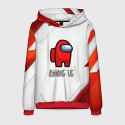 Толстовка-худи мужская Among us game geometry, цвет: 3D-красный