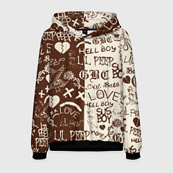 Толстовка-худи мужская Lil peep retro pattern, цвет: 3D-черный