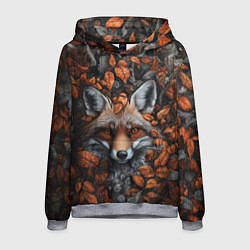 Толстовка-худи мужская Оранжевоглазый лис, цвет: 3D-меланж