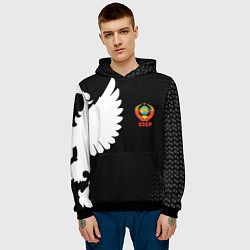 Толстовка-худи мужская СССР паттерн орёл, цвет: 3D-черный — фото 2