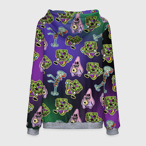 Мужская толстовка Губка Боб - паттерн хэллоуин / 3D-Меланж – фото 2