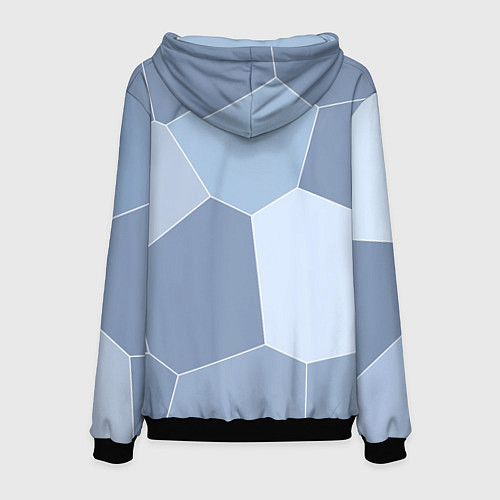 Мужская толстовка Стальной голубой крупная мозаика / 3D-Черный – фото 2