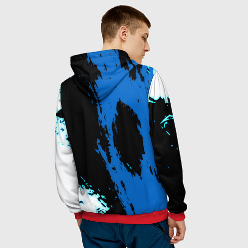 Мужская толстовка Манчестер сити краски абстрактные / 3D-Красный – фото 4