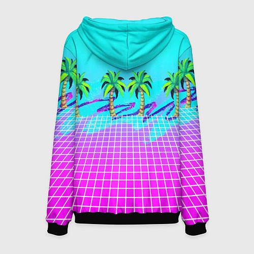 Мужская толстовка Vice city tropic collection / 3D-Черный – фото 2