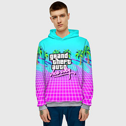 Толстовка-худи мужская Vice city tropic collection, цвет: 3D-меланж — фото 2