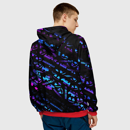 Мужская толстовка Marshmello neon club / 3D-Красный – фото 4