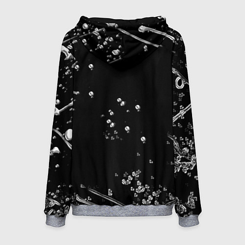Мужская толстовка Герб РФ черно белые краски / 3D-Меланж – фото 2