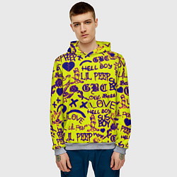 Толстовка-худи мужская Lil peep rap pattern, цвет: 3D-меланж — фото 2