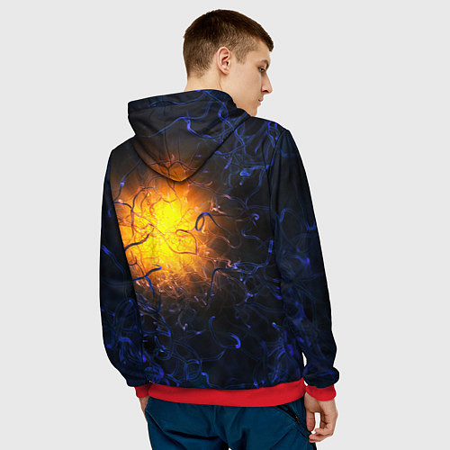 Мужская толстовка Абстракция зарождение звезды / 3D-Красный – фото 4