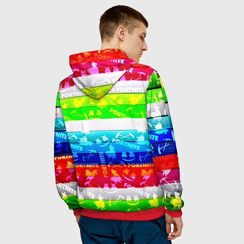 Мужская толстовка Fortnite color line / 3D-Красный – фото 4