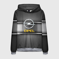 Толстовка-худи мужская Opel carbon metal steel, цвет: 3D-меланж