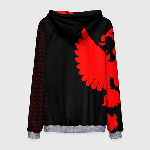 Мужская толстовка Герб РФ красный / 3D-Меланж – фото 2