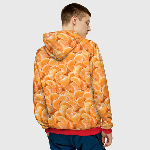 Мужская толстовка Паттерн дольки мандарин / 3D-Красный – фото 4
