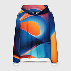 Толстовка-худи мужская Абстрактный геометрический градиент, цвет: 3D-белый