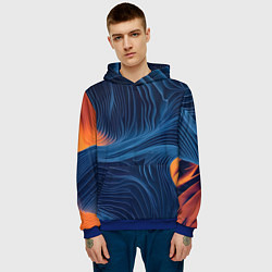 Толстовка-худи мужская Абстрактная иллюзия, цвет: 3D-синий — фото 2