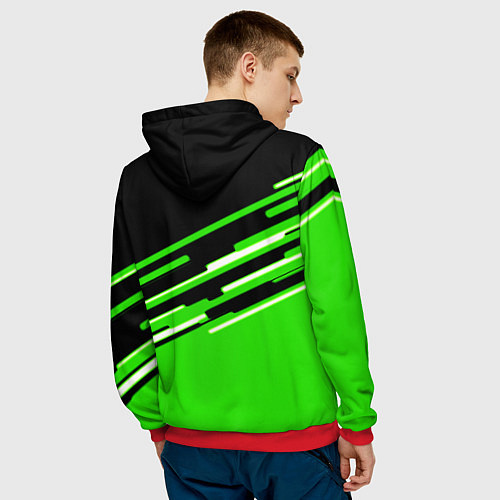 Мужская толстовка PUBG line geometry / 3D-Красный – фото 4