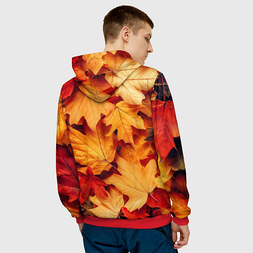 Мужская толстовка Осенние кленовые листья / 3D-Красный – фото 4
