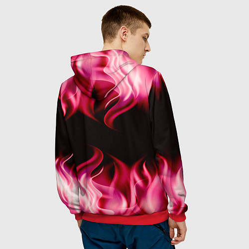 Мужская толстовка Ведьмак медальён в огне / 3D-Красный – фото 4